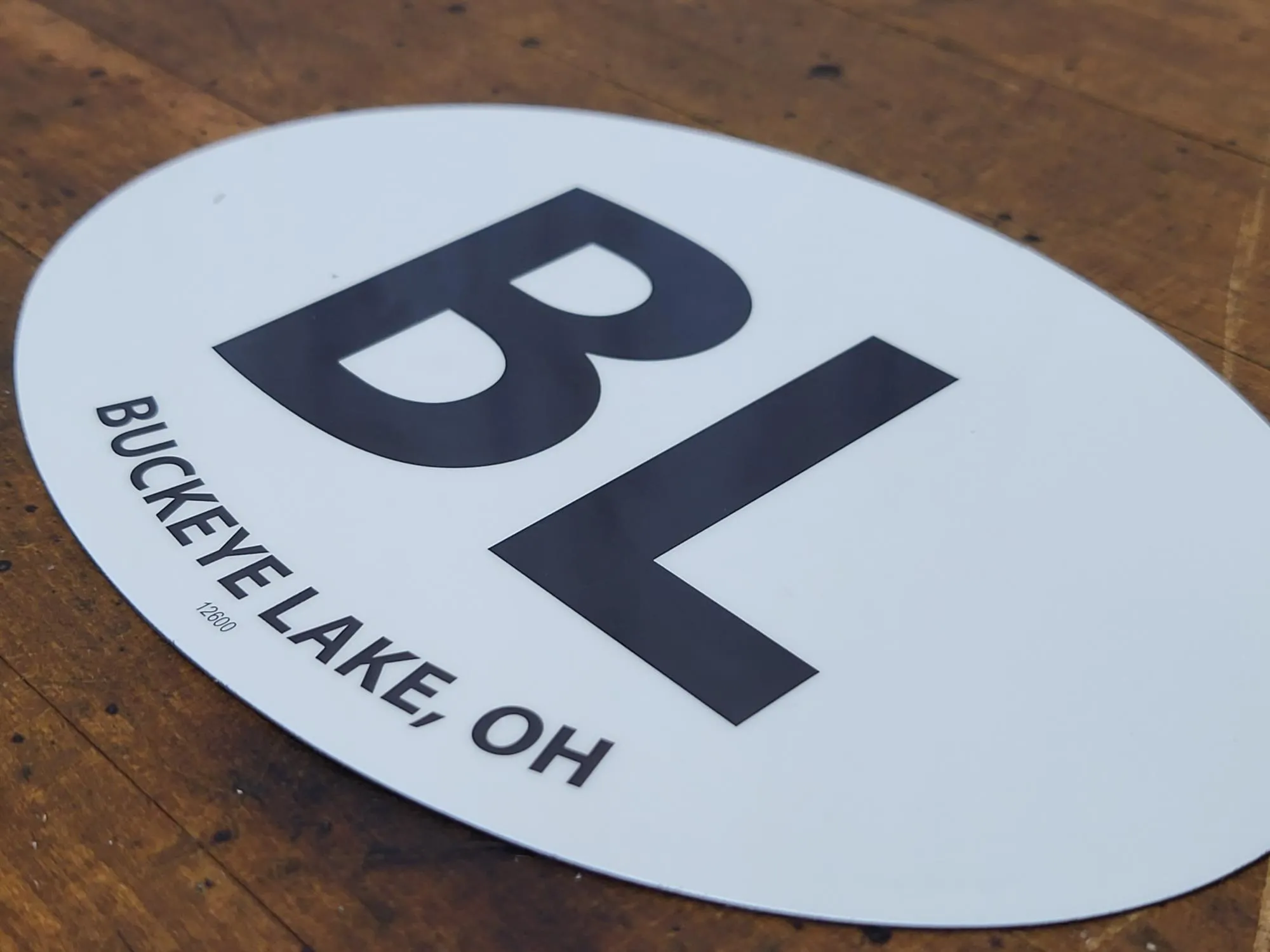 BL/Buckeye Lake Ohio Oval White Background