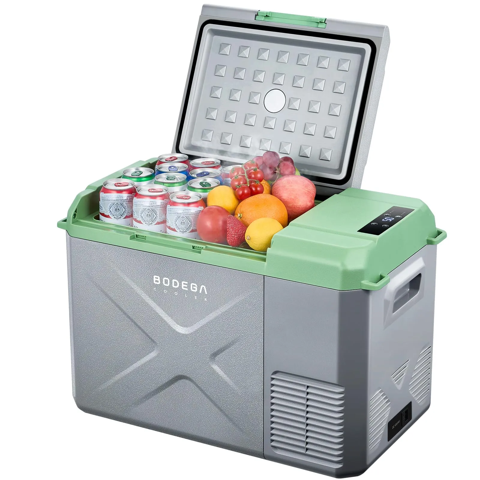 BODEGACOOLER 12 Volt Car Refrigerator, 26 Quart Car Fridge, -4℉-68℉ Portable Freezer, Electric Compressor Cooler 12/24V DC100-240 Volt AC for Outdoor RV Camping Travel Vehicles Home Use