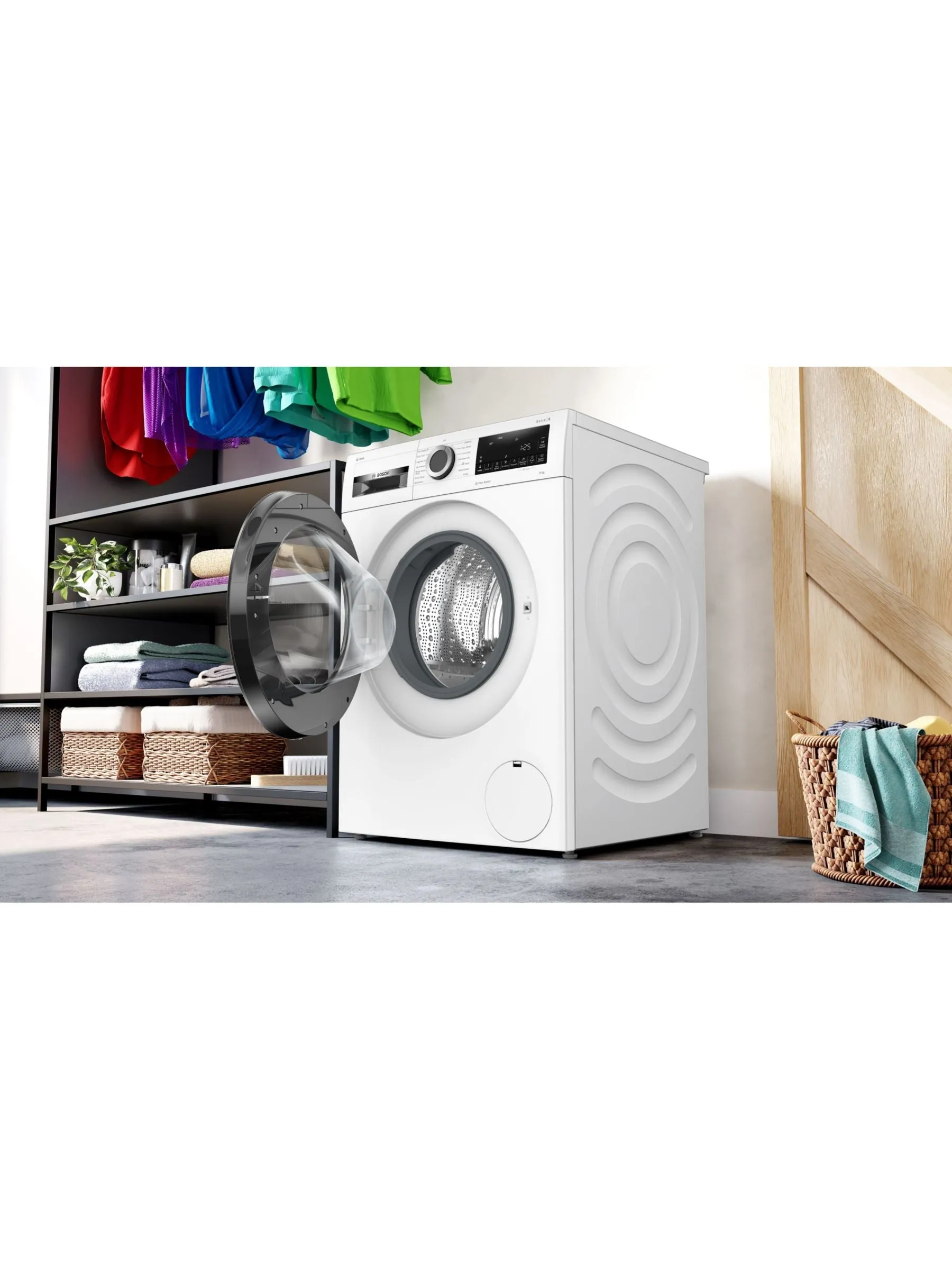 Bosch Series 6 WGG244F9GB Freestanding Washing Machine, 9kg Load, 1400rpm Spin, White Intelligent Dosing System i-DOS