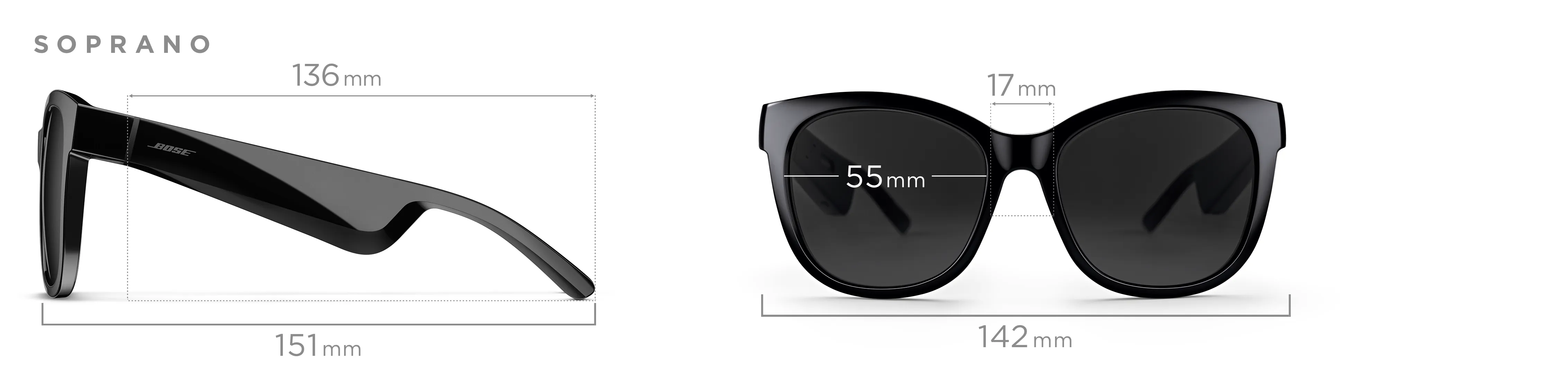 Bose Frames Soprano Cat Eye Bluetooth Non-Polarized Sunglasses