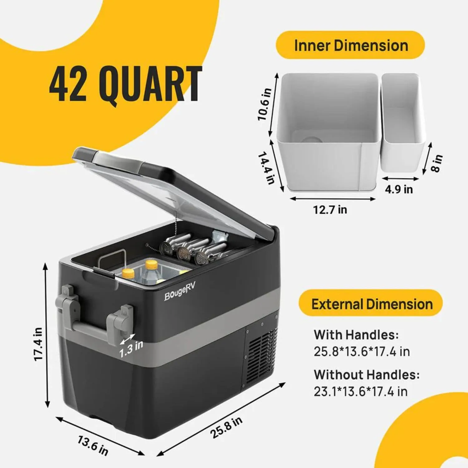 BougeRV 12V Portable Fridge/Freezer