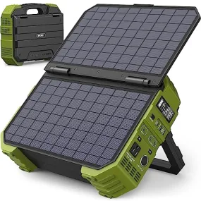 BROWEY Portable Power Station 1000W with Built-in Solar Panel, 614WH/192000mAh LiFePO4 Battery Pack, Solar Generator with AC/DC/USB/PD Outputs for Outdoor Camping, RV Travel, Emergency Preparedness