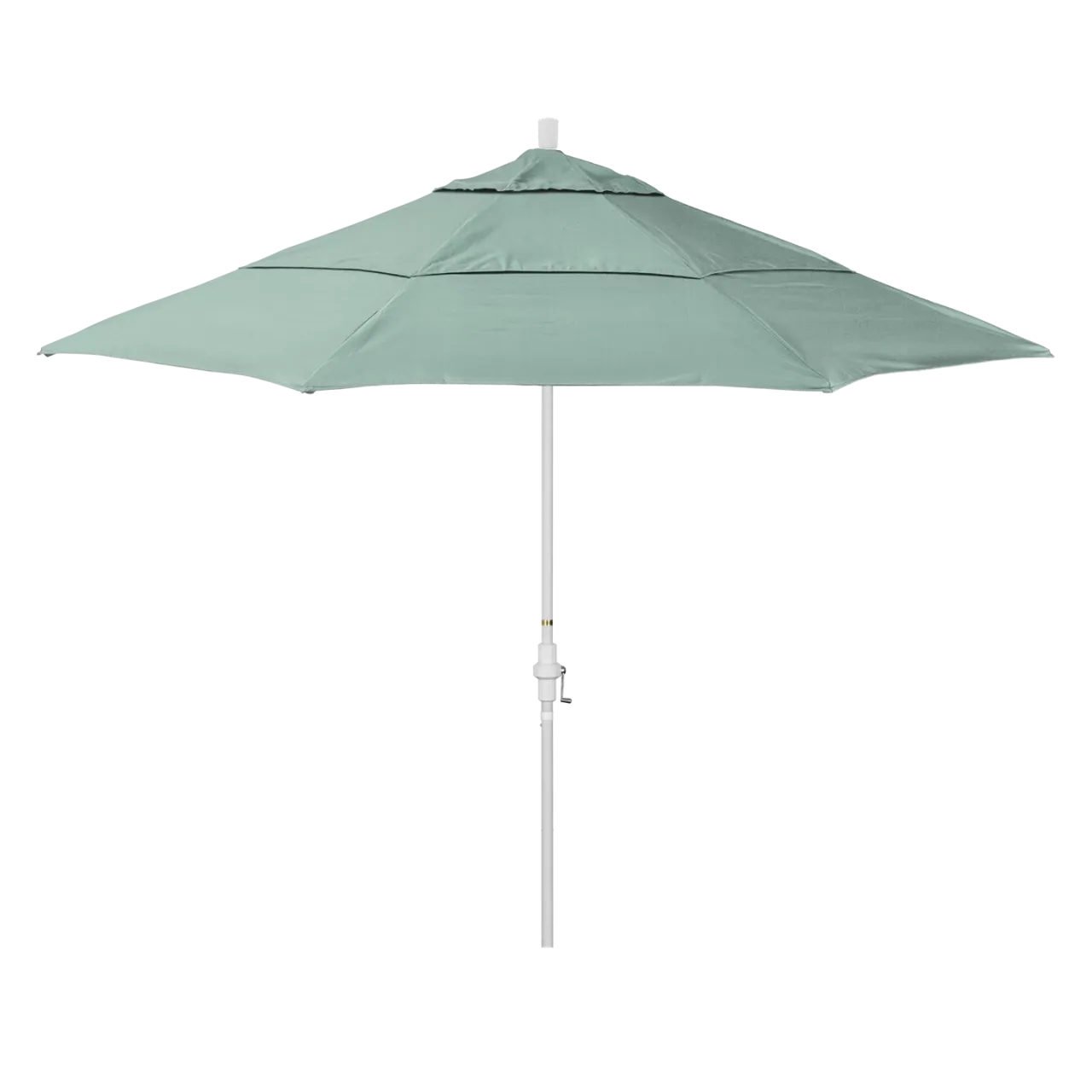 California Umbrella Golden State Series 11 ft Patio Umbrella: Collar Tilt, Crank Lift, and Aluminum Construction