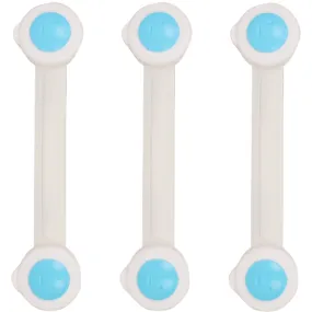 Child Safety Strip Locks 3 pcs Baby Locks for Cabinets and Drawers, Toilet, Fridge & More. Easy Installation, No Drilling Required