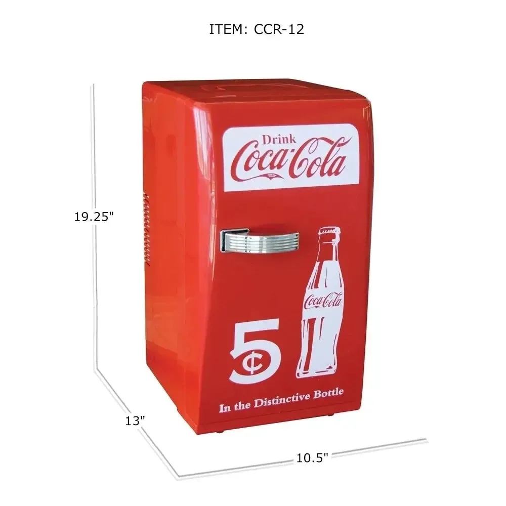 Coca-Cola Retro 18 Can Mini Fridge Portable Cooler 23QT Refrigerator 2 Shelves