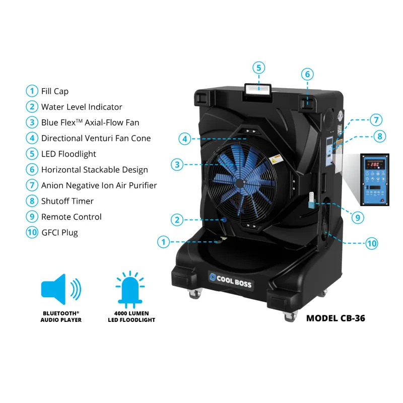 Cool Boss™ CB-36 Portable Evaporative Cooler