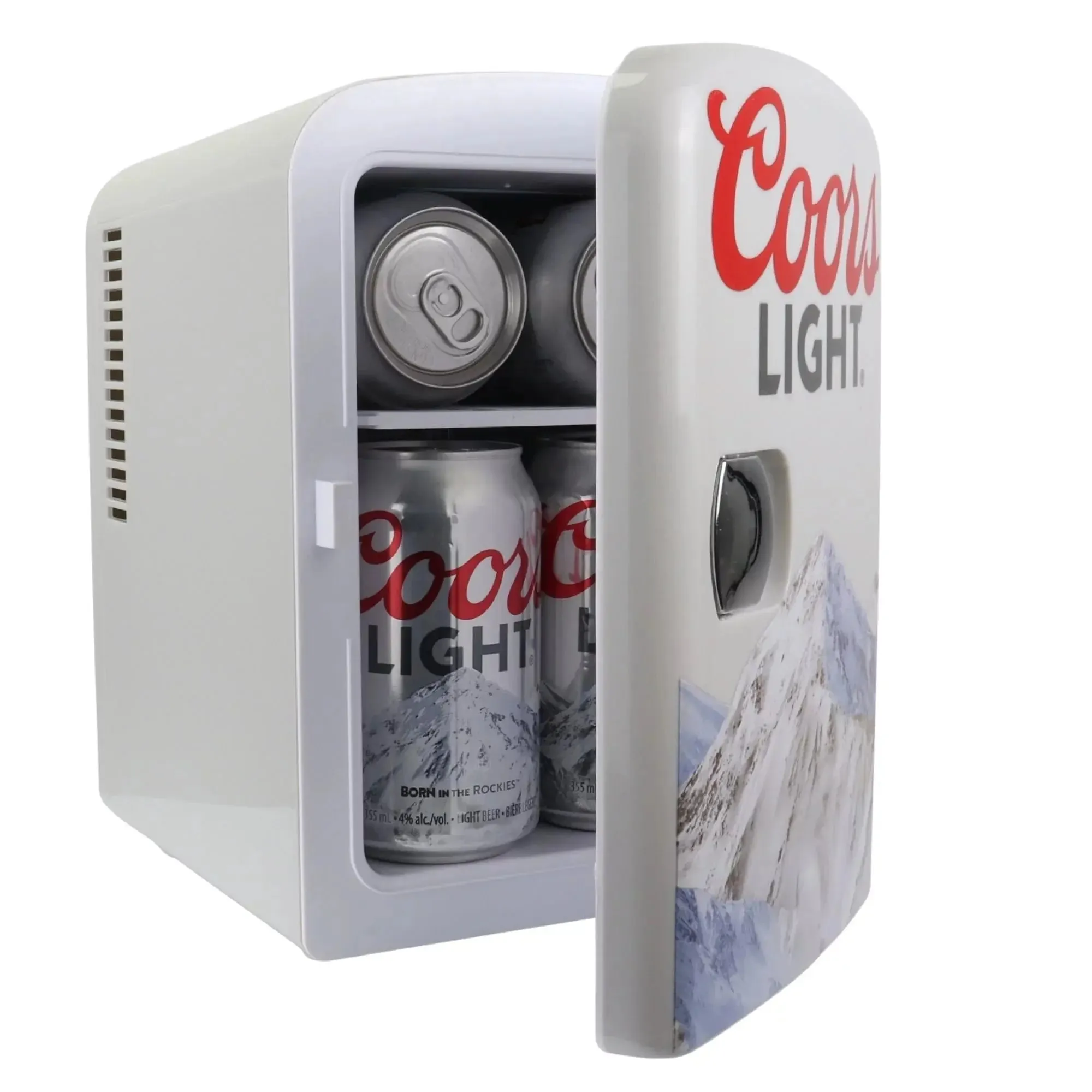 Coors Light 6 Can Mini Fridge 4L Mini Electric Cooler Travel Compact Portable 12V Car Cooler Gray