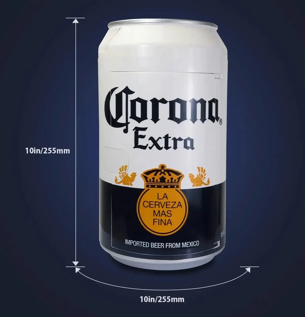 Corona 8 Can Portable Mini Fridge Beer Can Shaped Personal Cooler Travel Fridge White