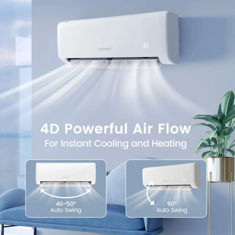 Costway 22000 BTU 21 SEER2 208-230V Ductless Mini Split Air Conditioner and Heater