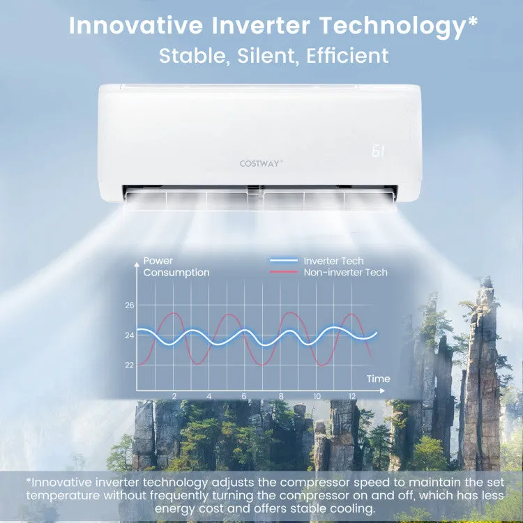 Costway 22000 BTU 21 SEER2 208-230V Ductless Mini Split Air Conditioner and Heater