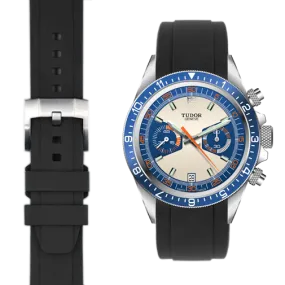 Curved End Rubber Strap for Tudor Heritage Chronograph