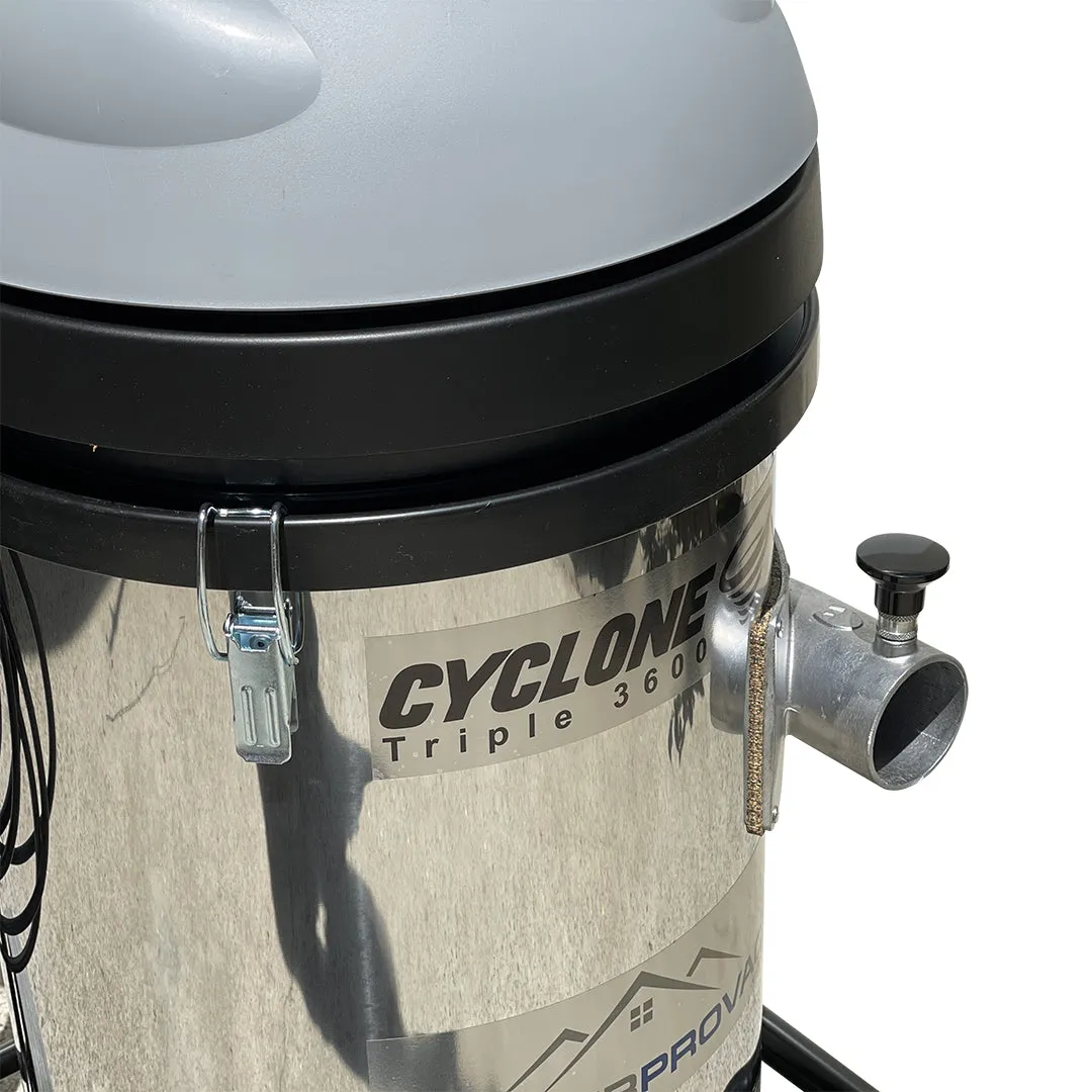 Cyclone Triple 3600 Gutter Vacuum (20gal), 40 Foot Aluminum Gutter Poles and Bag