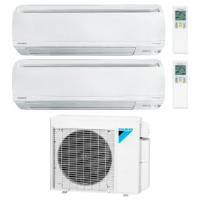 Daikin 2-Zone Wall Mounted Ductless Mini-Split 24000 BTU Heat Pump Air Conditioner 15k   15k - 17.9 SEER2