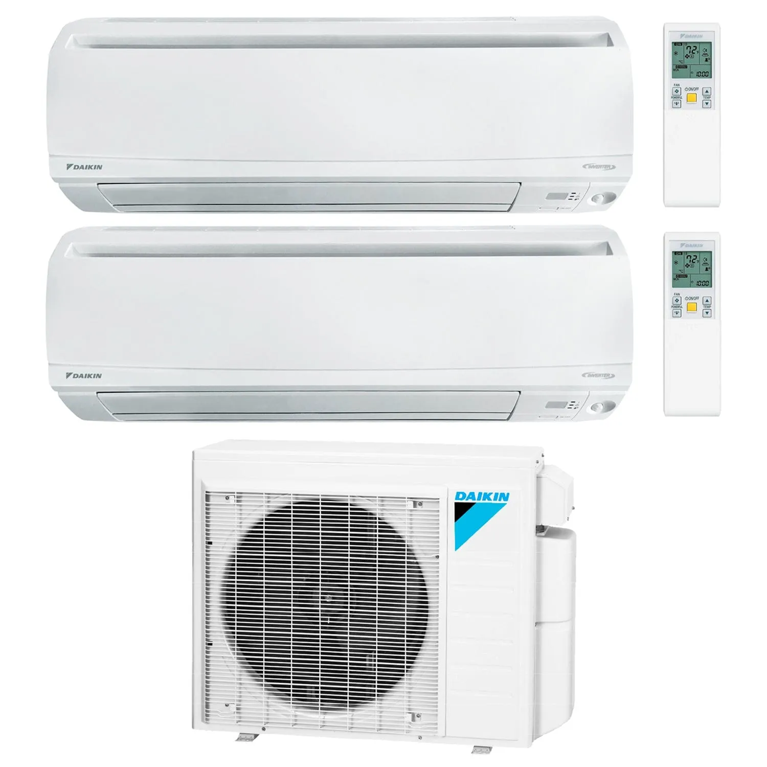 Daikin 2-Zone Wall Mounted Ductless Mini-Split 24000 BTU Heat Pump Air Conditioner 15k   15k - 17.9 SEER2