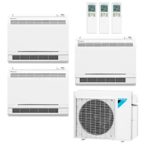 Daikin 3-Zone Floor Standing Ductless Mini-Split 24000 BTU Heat Pump Air Conditioner 9k   12k   12k - 18 SEER2
