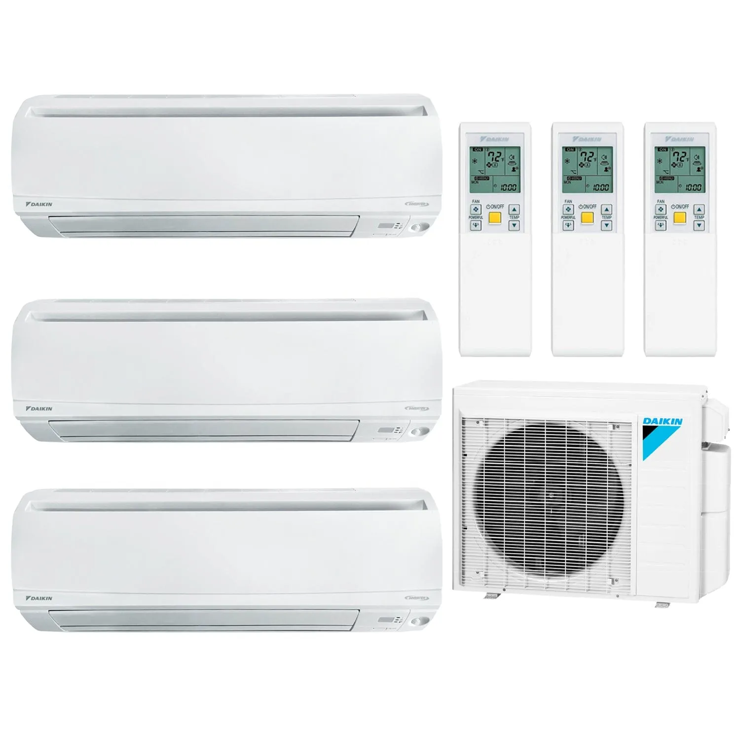 Daikin 3-Zone Wall Mounted Ductless Hyper Heat Mini-Split 24000 BTU Heat Pump Air Conditioner 9k   9k   15k - 18 SEER2