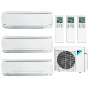 Daikin 3-Zone Wall Mounted Ductless Hyper Heat Mini-Split 24000 BTU Heat Pump Air Conditioner 9k   9k   15k - 18 SEER2