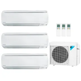 Daikin 3-Zone Wall Mounted Ductless Mini-Split 24000 BTU Heat Pump Air Conditioner 7k   9k   12k - 18 SEER2