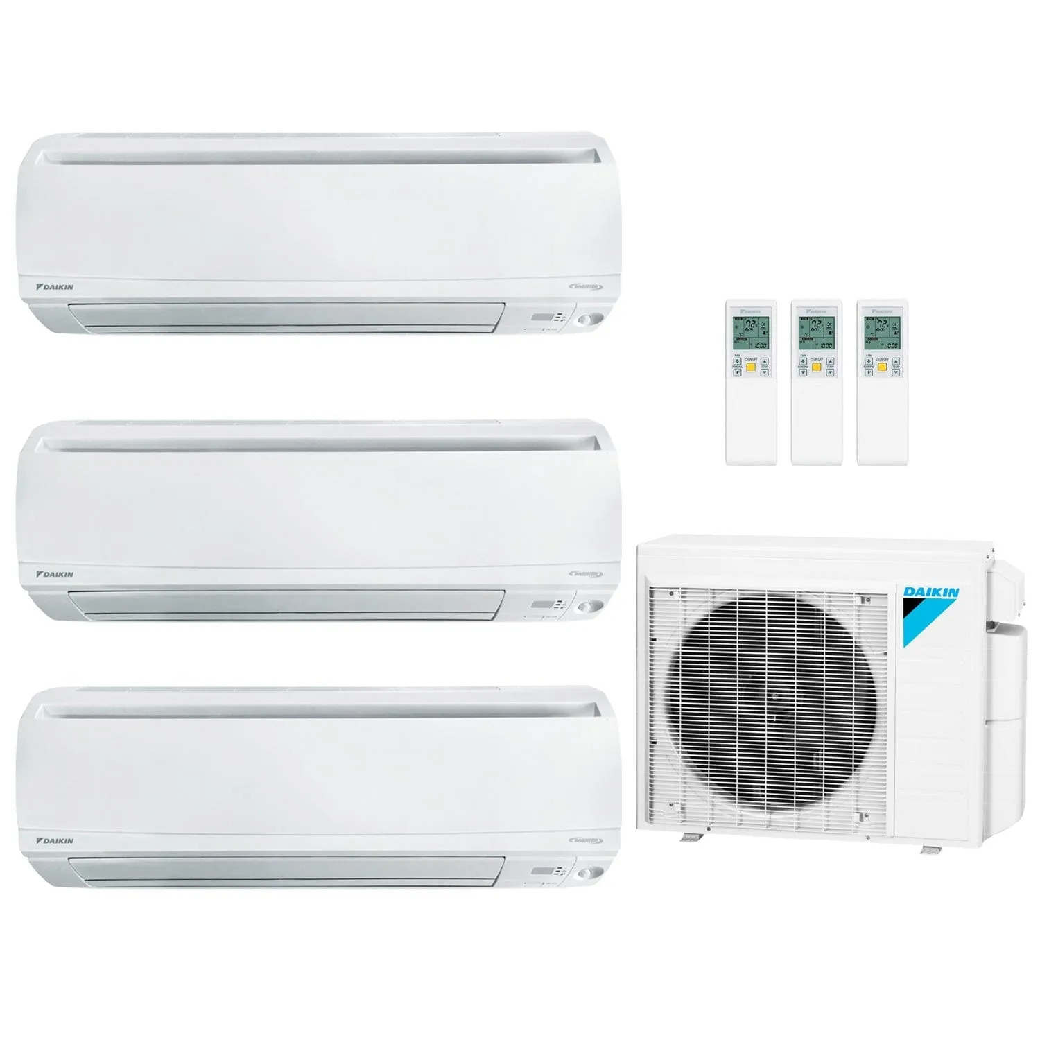 Daikin 3-Zone Wall Mounted Ductless Mini-Split 36000 BTU Heat Pump Air Conditioner 9k   18k   18k - 18.1 SEER2