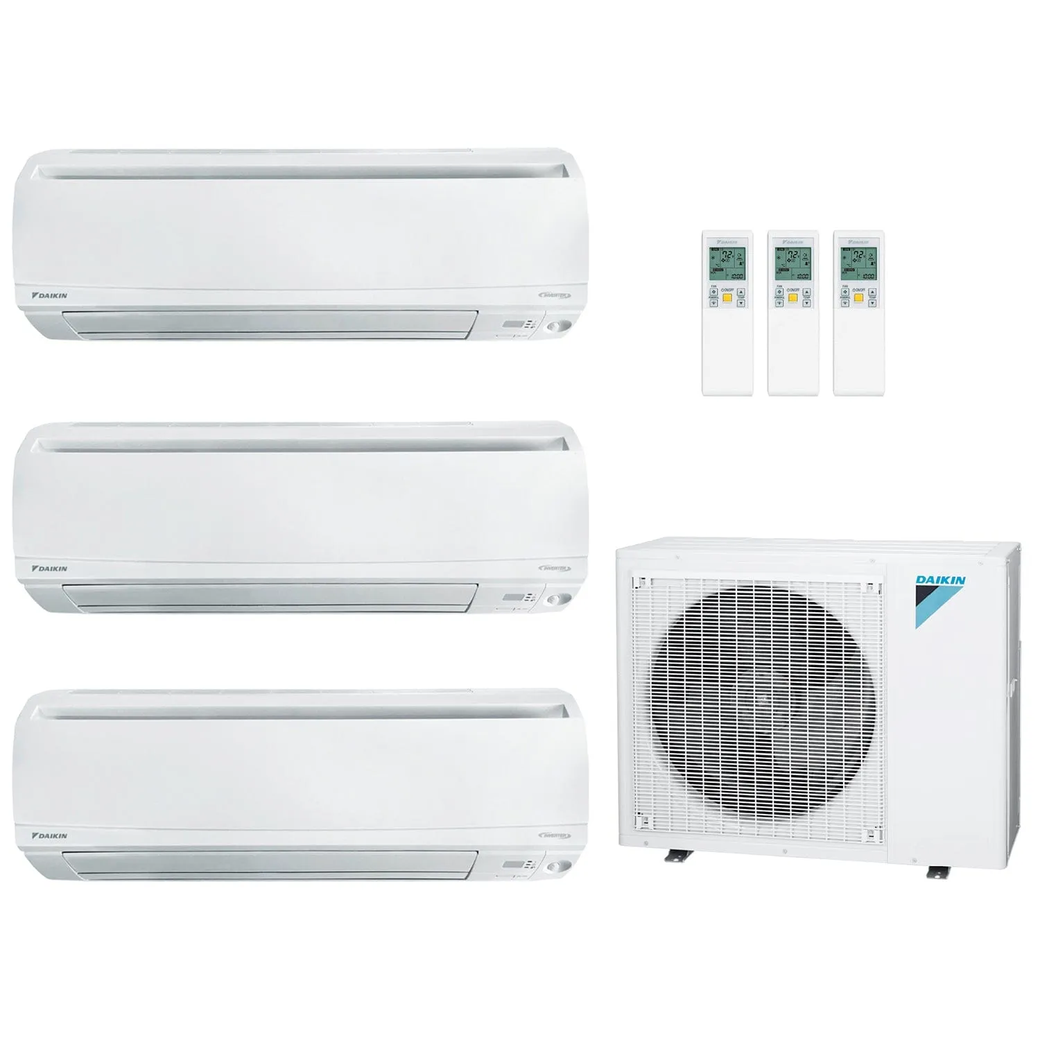 Daikin 3-Zone Wall Mounted Ductless Mini-Split 48000 BTU Heat Pump Air Conditioner 15k   18k   24k -  20.6 SEER2
