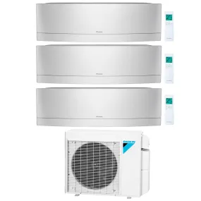 Daikin 3-Zone Wall Mounted Emura Silver Ductless Mini-Split 24000 BTU Heat Pump Air Conditioner 9k   9k   12k - 18 SEER2