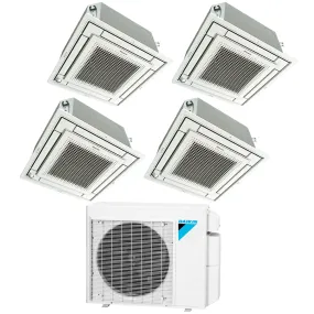 Daikin 4-Zone Ceiling Cassette Ductless Mini-Split 36000 BTU Heat Pump Air Conditioner 9k   9k   9k   15k - 18.1 SEER2