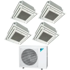 Daikin 4-Zone Ceiling Cassette Hyper Heat Ductless Mini-Split 36000 BTU Heat Pump Air Conditioner  9k   9k   9k   12k - 20 SEER2