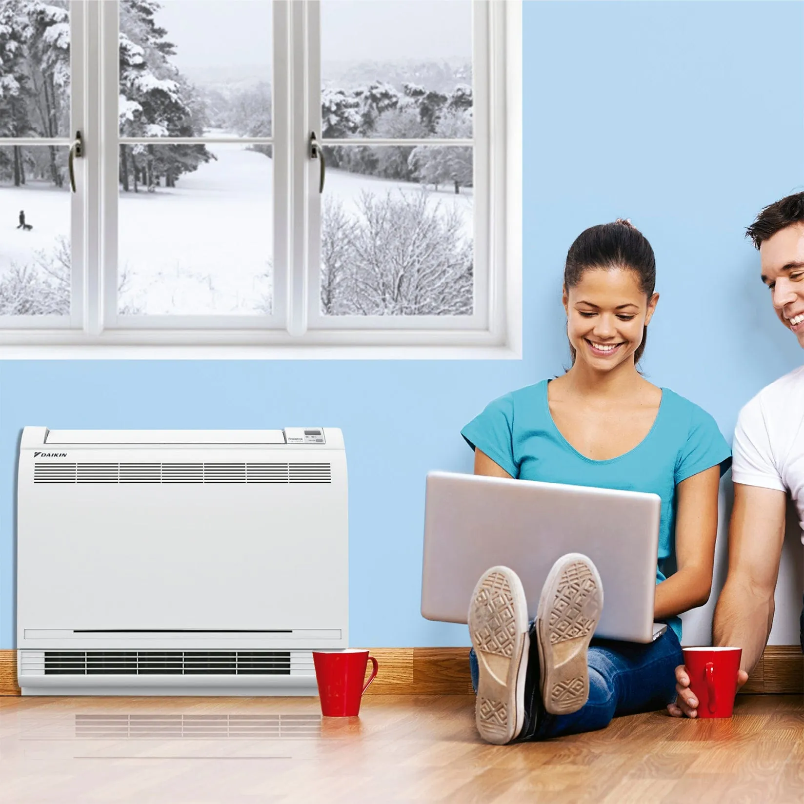 Daikin 4-Zone Floor Standing Hyper Heat Ductless Mini-Split 36000 BTU Heat Pump Air Conditioner 9k   9k   9k   15k - 20 SEER2