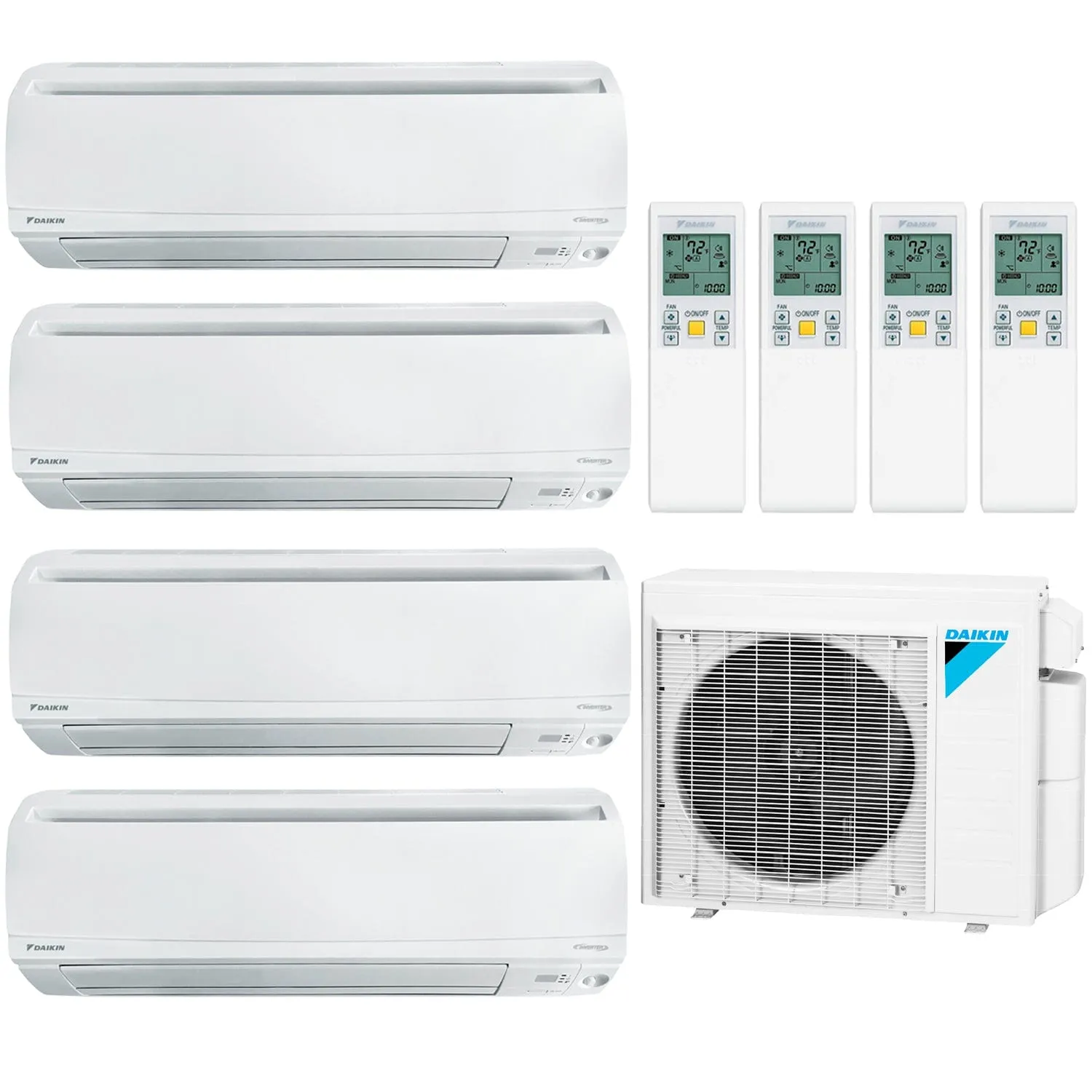 Daikin 4-Zone Wall Mounted Ductless Mini-Split 36000 BTU Heat Pump Air Conditioner 7k  7k   12k   18k - 18.1 SEER2
