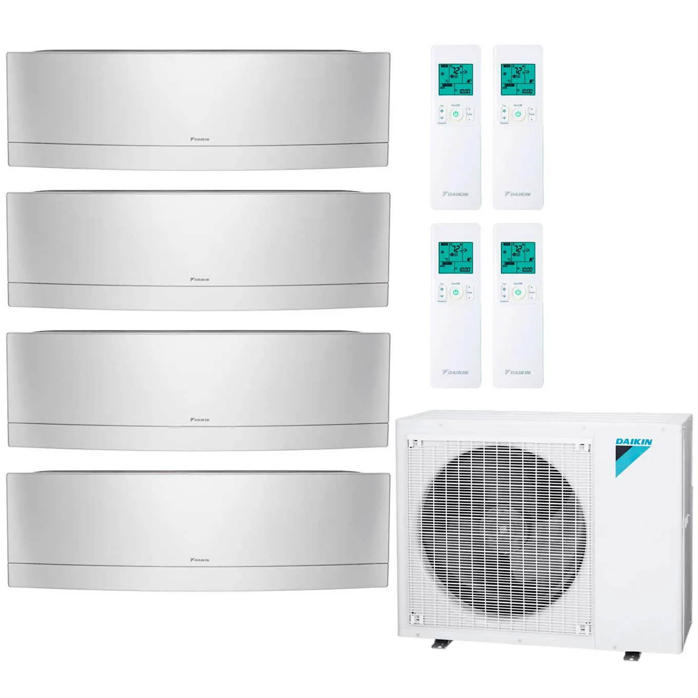 Daikin 4-Zone Wall Mounted Emura Silver Hyper Heat Ductless Mini-Split 36000 BTU Heat Pump Air Conditioner 12k   12k   12k   12k - 20 SEER2