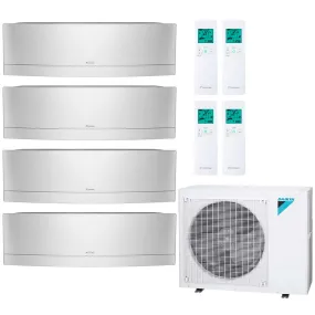 Daikin 4-Zone Wall Mounted Emura Silver Hyper Heat Ductless Mini-Split 36000 BTU Heat Pump Air Conditioner 12k   12k   12k   12k - 20 SEER2