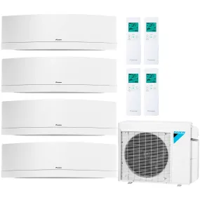 Daikin 4-Zone Wall Mounted Emura White Ductless Mini-Split 36000 BTU Heat Pump Air Conditioner 9k   9k   9k   9k - 18.1 SEER2