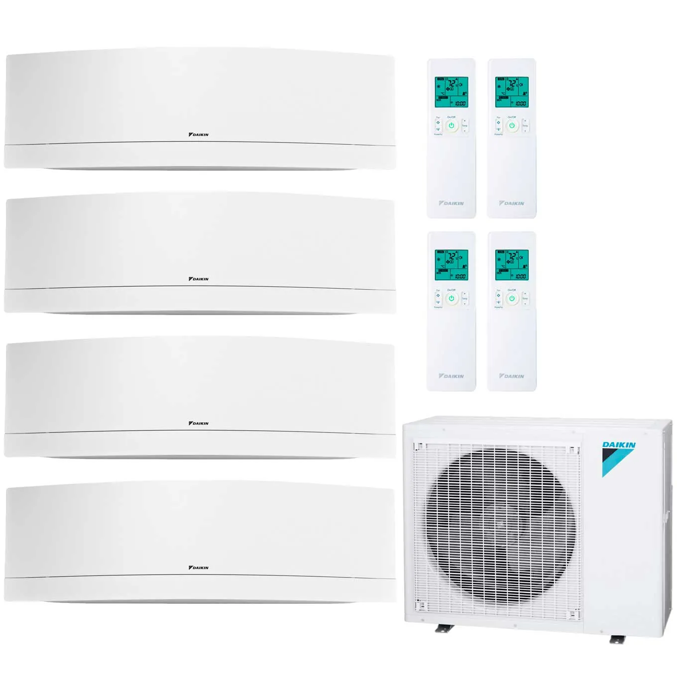 Daikin 4-Zone Wall Mounted Emura White Hyper Heat Ductless Mini-Split 36000 BTU Heat Pump Air Conditioner 9k   9k   9k   12k - 20 SEER2