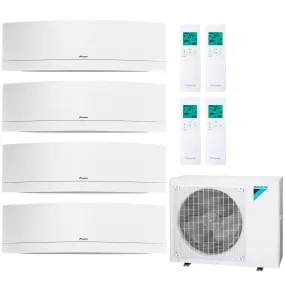 Daikin 4-Zone Wall Mounted Emura White Hyper Heat Ductless Mini-Split 36000 BTU Heat Pump Air Conditioner 9k   9k   9k   12k - 20 SEER2