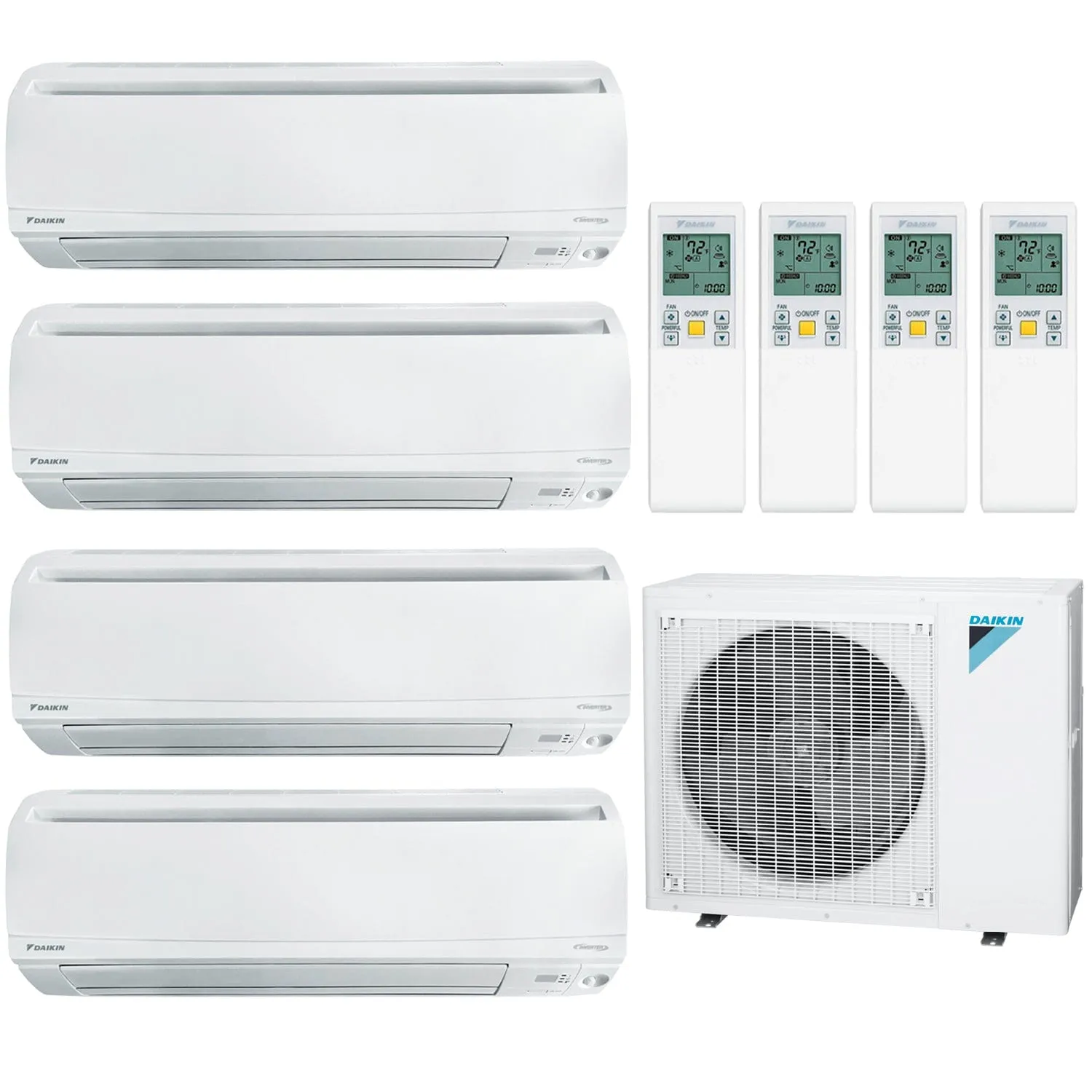 Daikin 4-Zone Wall Mounted Hyper Heat Ductless Mini-Split 36000 BTU Heat Pump Air Conditioner 9k   9k   15k   15k - 20 SEER2