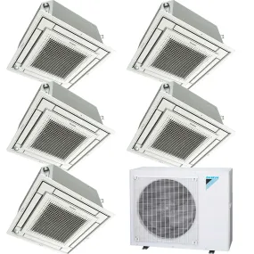 Daikin 5-Zone Ceiling Cassette Ductless Mini-Split 48000 BTU Heat Pump Air Conditioner 9k   9k   9k   9k   18k - 20.6 SEER2