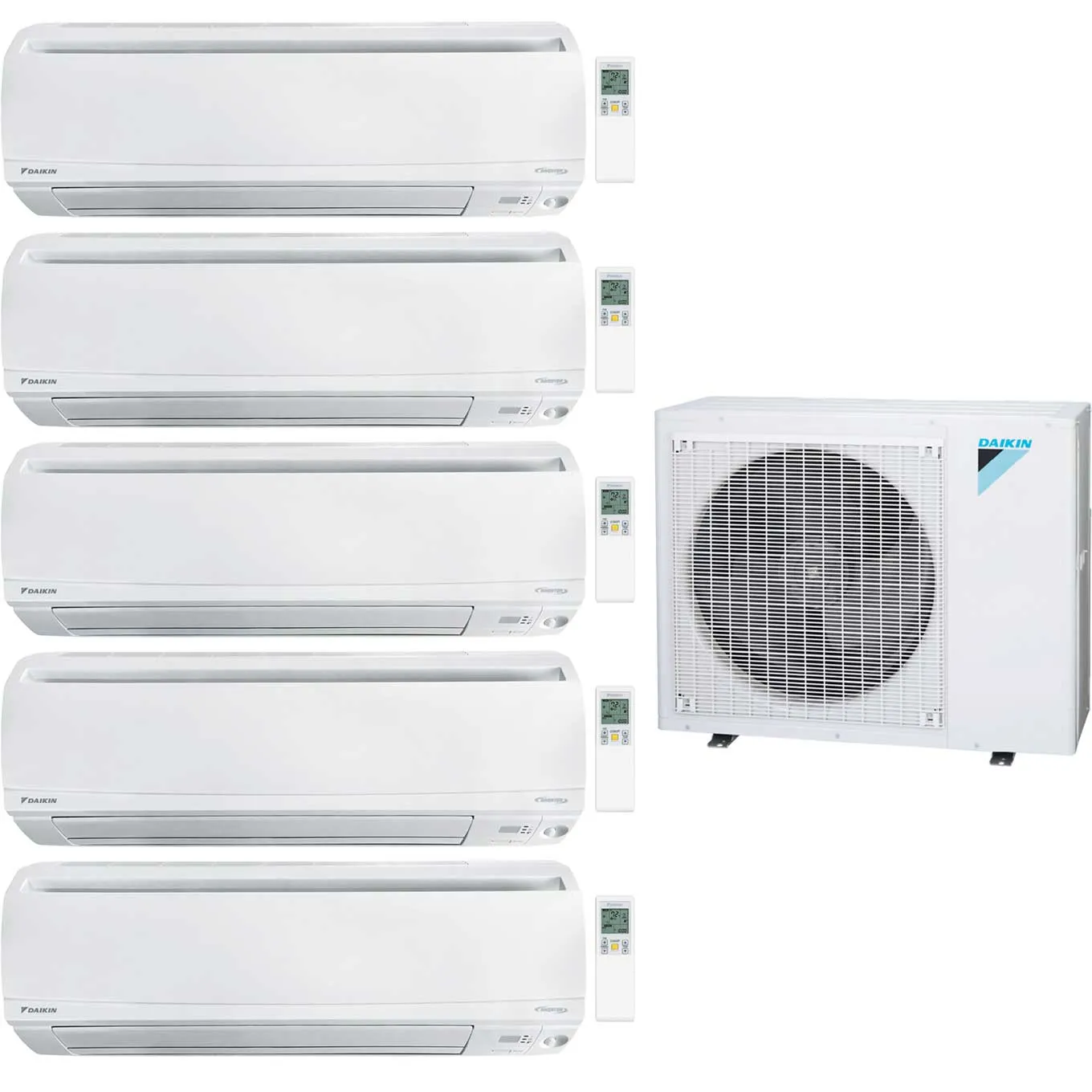 Daikin 5-Zone Wall Mounted Ductless Mini-Split 48000 BTU Heat Pump Air Conditioner 7k   9k   12k   12k   15k - 20.6 SEER2