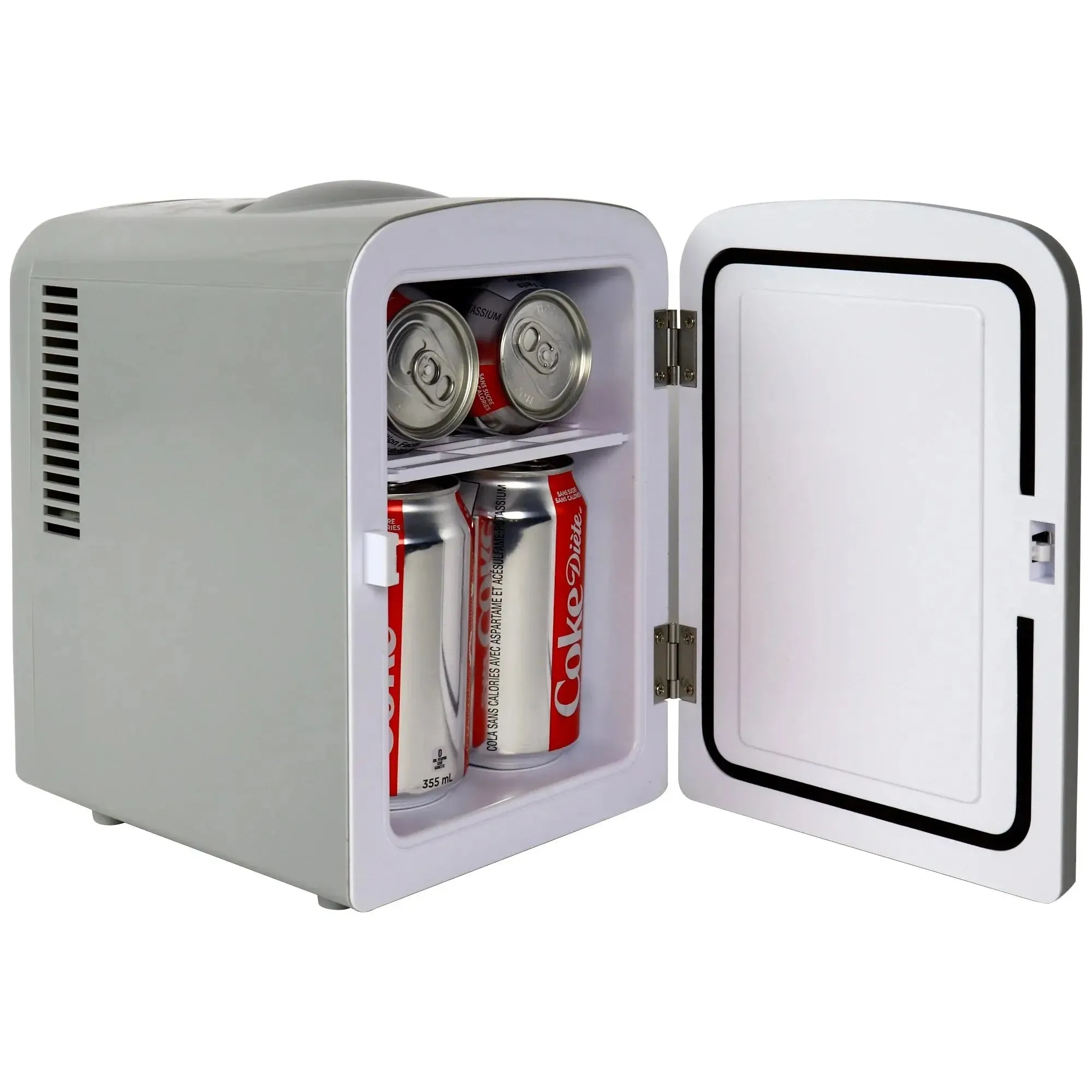 Diet Coke 6 Can Mini Fridge 4L Mini Electric Cooler Warmer Portable 12V Car Cooler Gray
