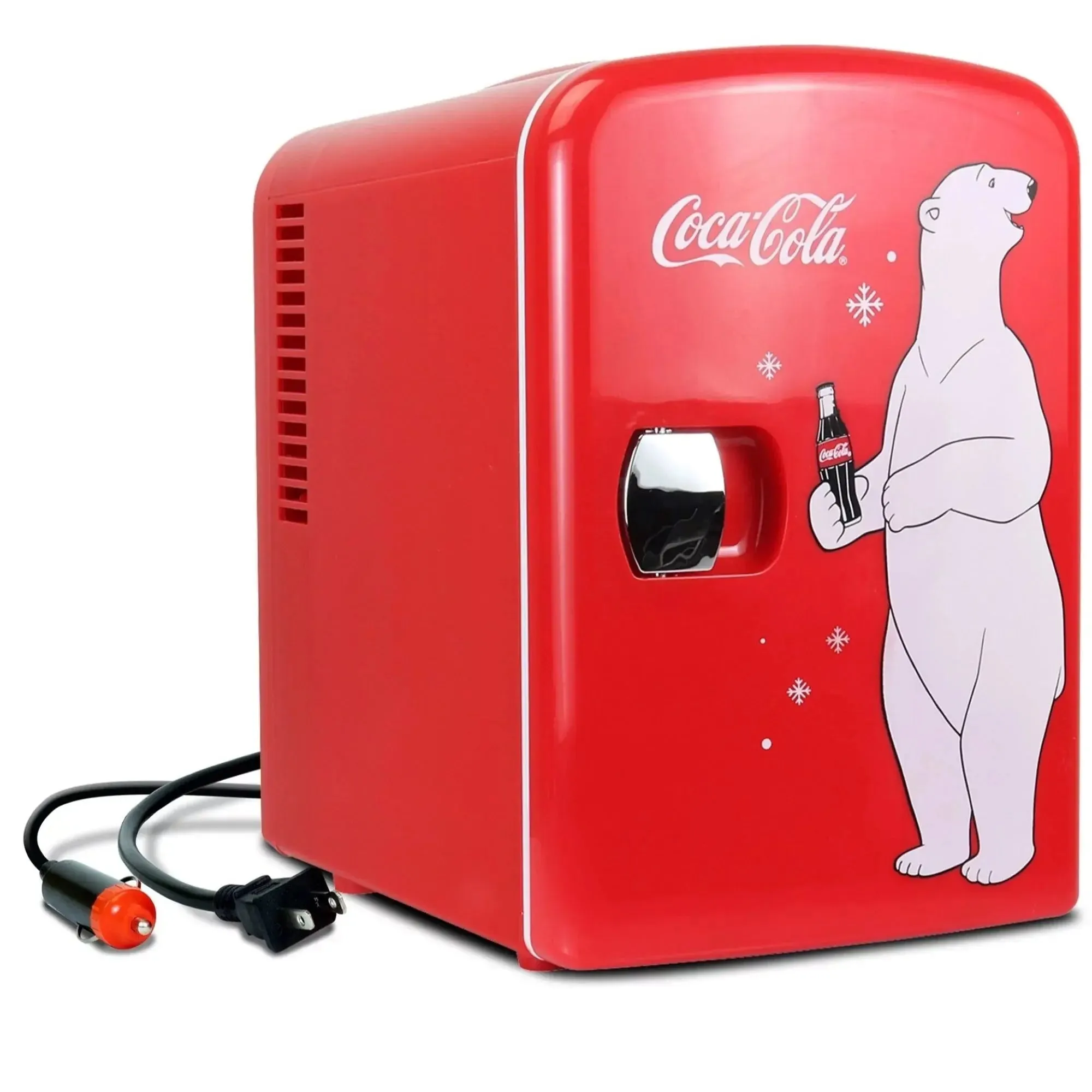 Diet Coke 6 Can Mini Fridge 4L Mini Electric Cooler Warmer Portable 12V Car Cooler Gray