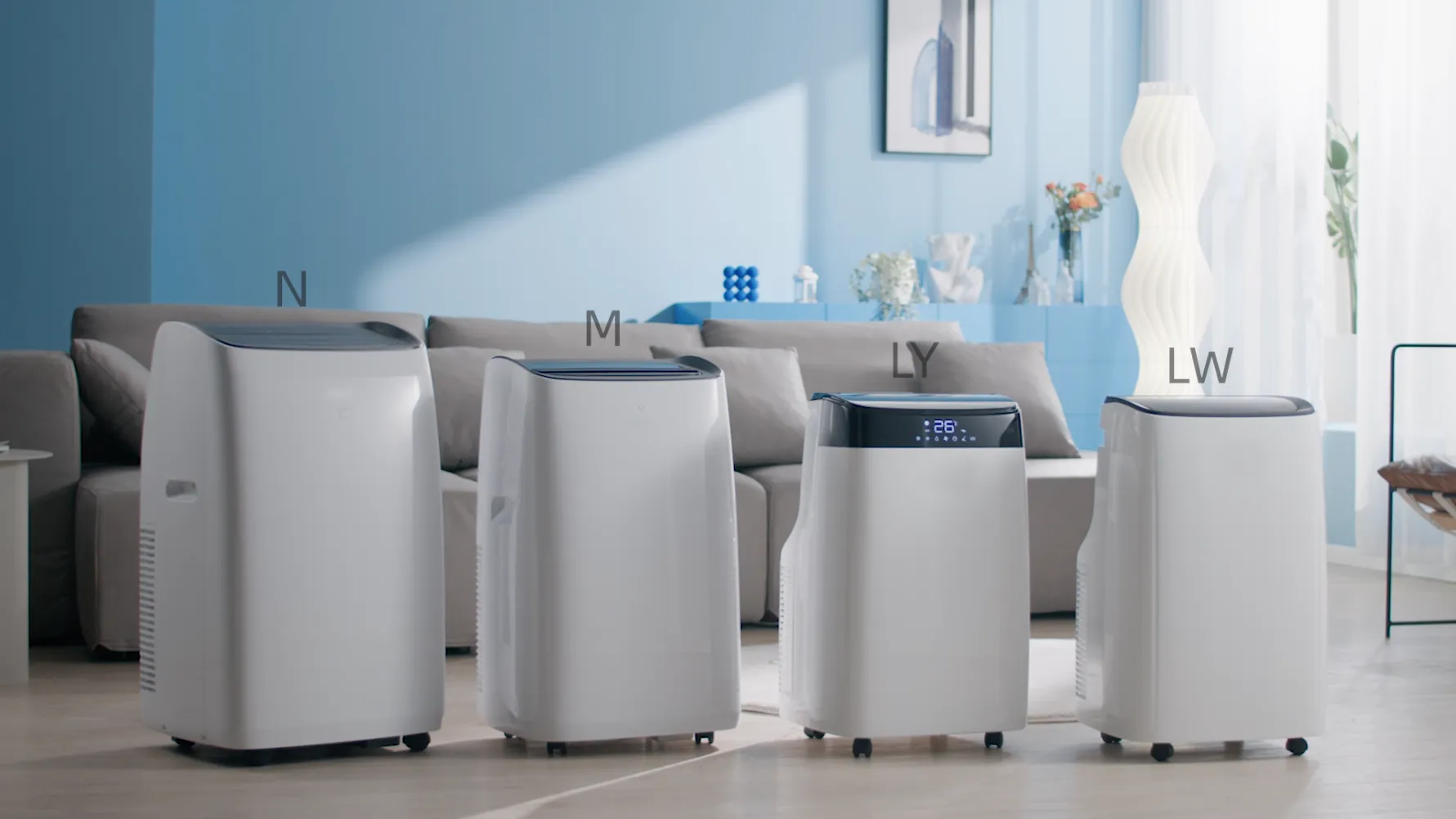DuraComfort Portable Air Conditioners - Cooling and Heating, Dehumidifier, Fan, SACC 10400 BTU, Ashrae 14000 BTU,  Up to 450 Sq.Ft, White