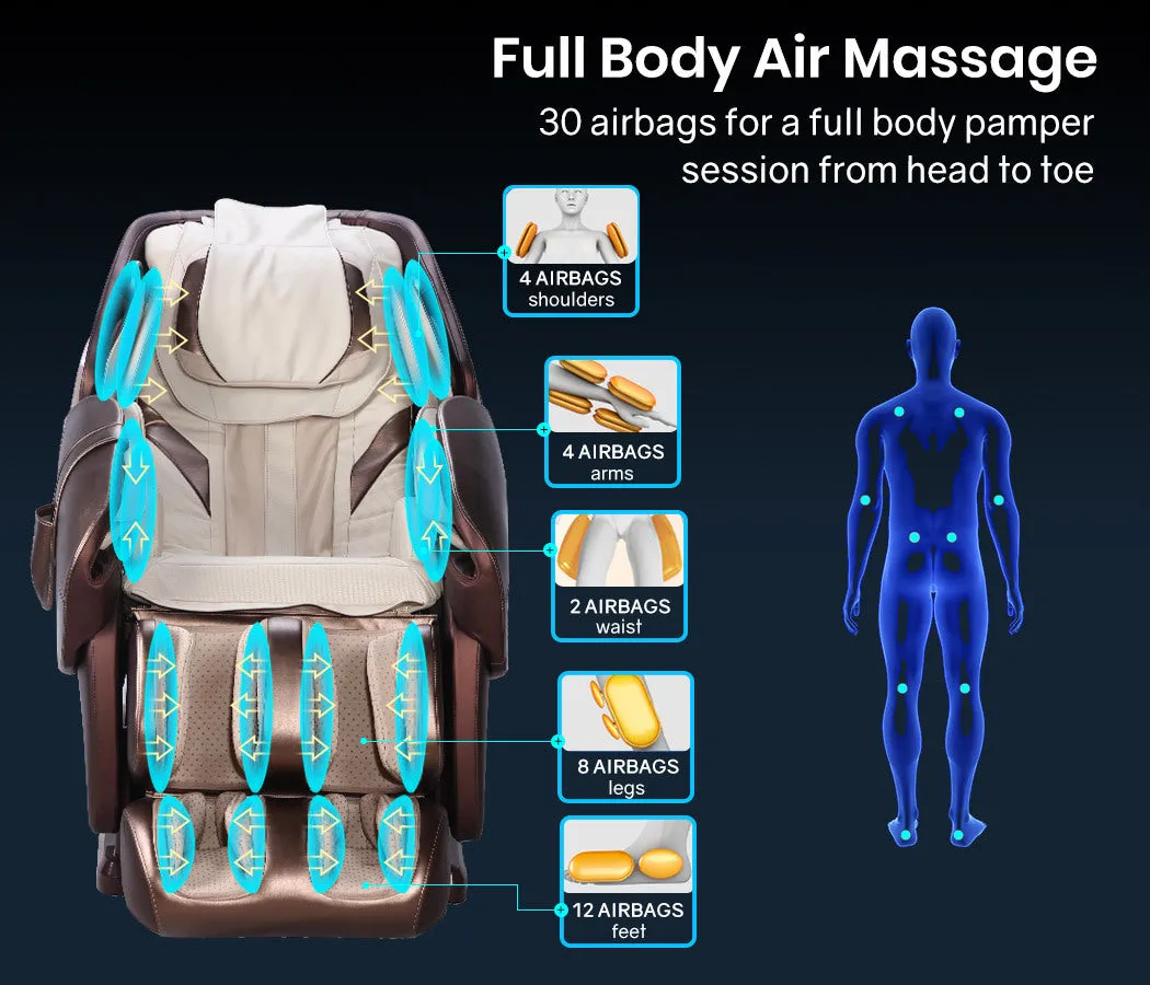 Electric Massage Chair Zero Gravity Heating Massager Full Body Shiatsu Recliner, Remote Control