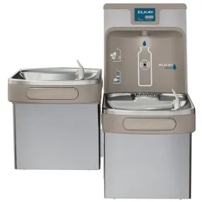 Elkay LZSTL8WSSK | Wall-mount Bi-level Bottle Filling Station | Filtered, Refrigerated, EZ-style fountain, Stainless Steel