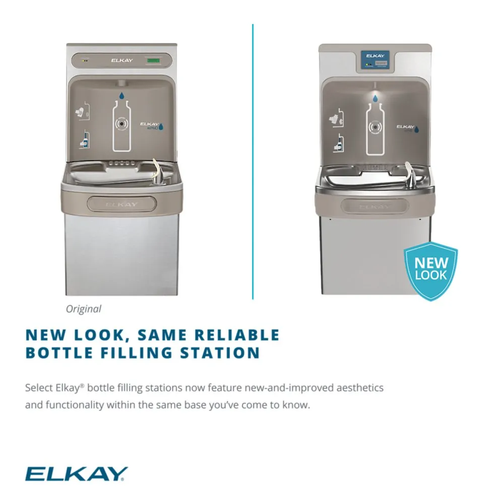 Elkay LZSTL8WSSK | Wall-mount Bi-level Bottle Filling Station | Filtered, Refrigerated, EZ-style fountain, Stainless Steel