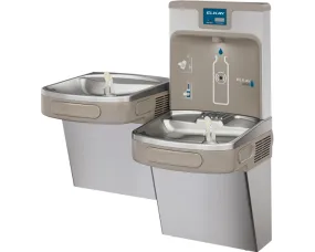 Elkay LZSTL8WSSP |  Wall-mount Enhanced EZH2o Versatile Bi-level Bottle Filling Station | Filtered, Refrigerated, EZ-style fountains, Stainless Steel