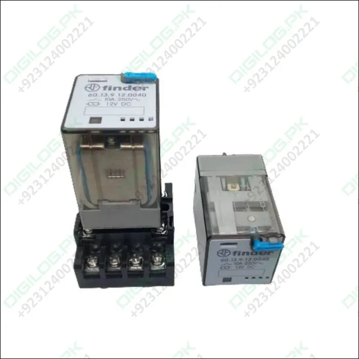 Finder Relay 12vdc 10a 60.13 With 11pin Rail-mount Relay Socket Relay Base