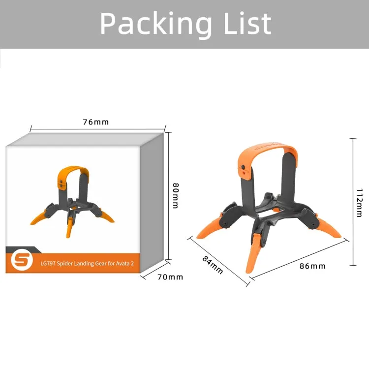 For DJI AVATA 2 Sunnylife LG797 Landing Gear Extensions Heightened Spider Gears Support Leg (Orange)