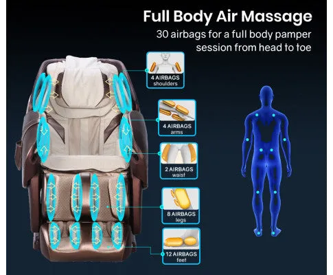 FORTIA Electric Massage Chair Zero Gravity Heating Massager Full Body Shiatsu Recliner, Remote Control