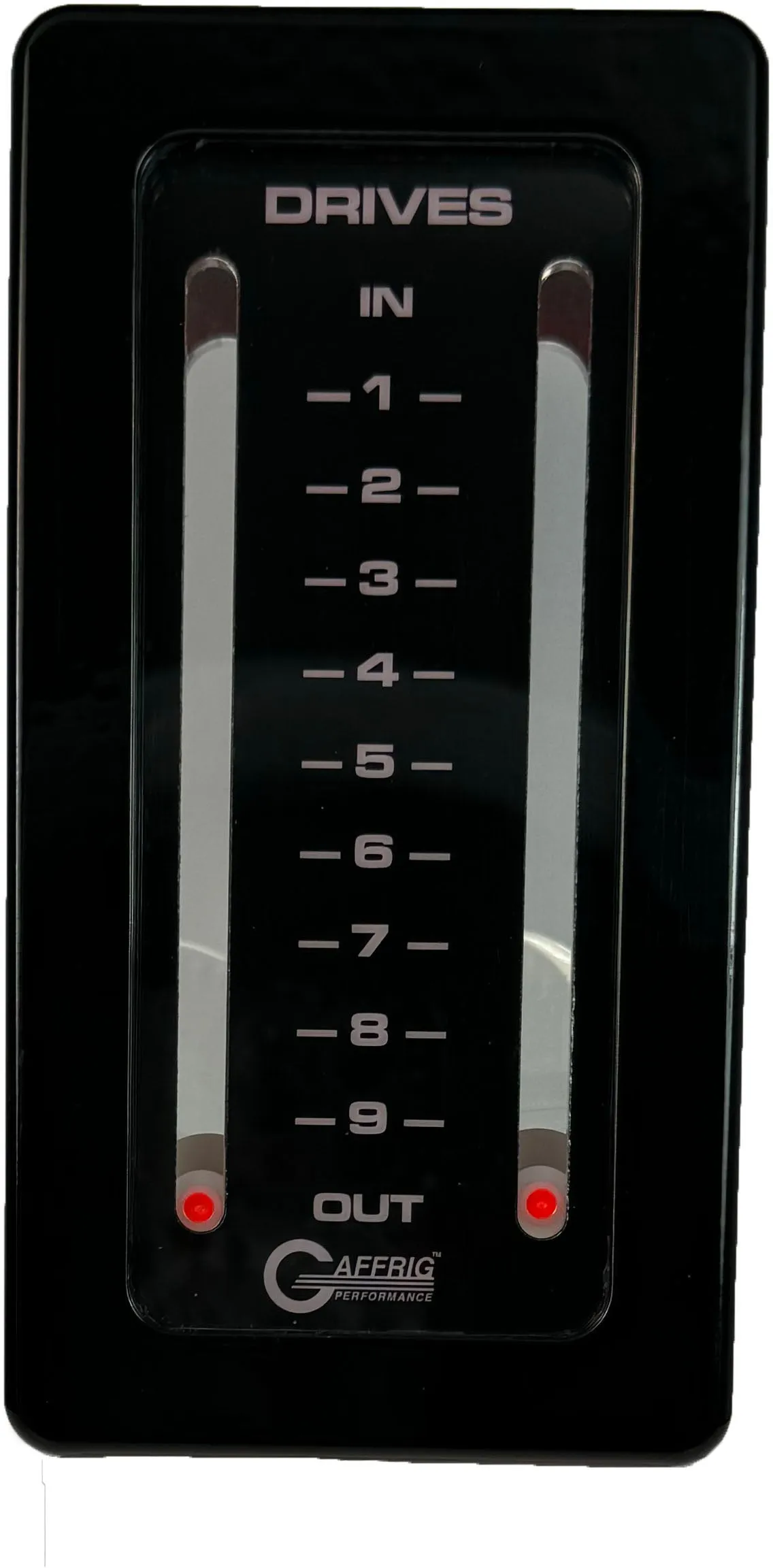 GAFFRIG PART #211 MECHANICAL INDICATOR, 2 DRIVES, MERCURY-CARD - BLACK DIAL