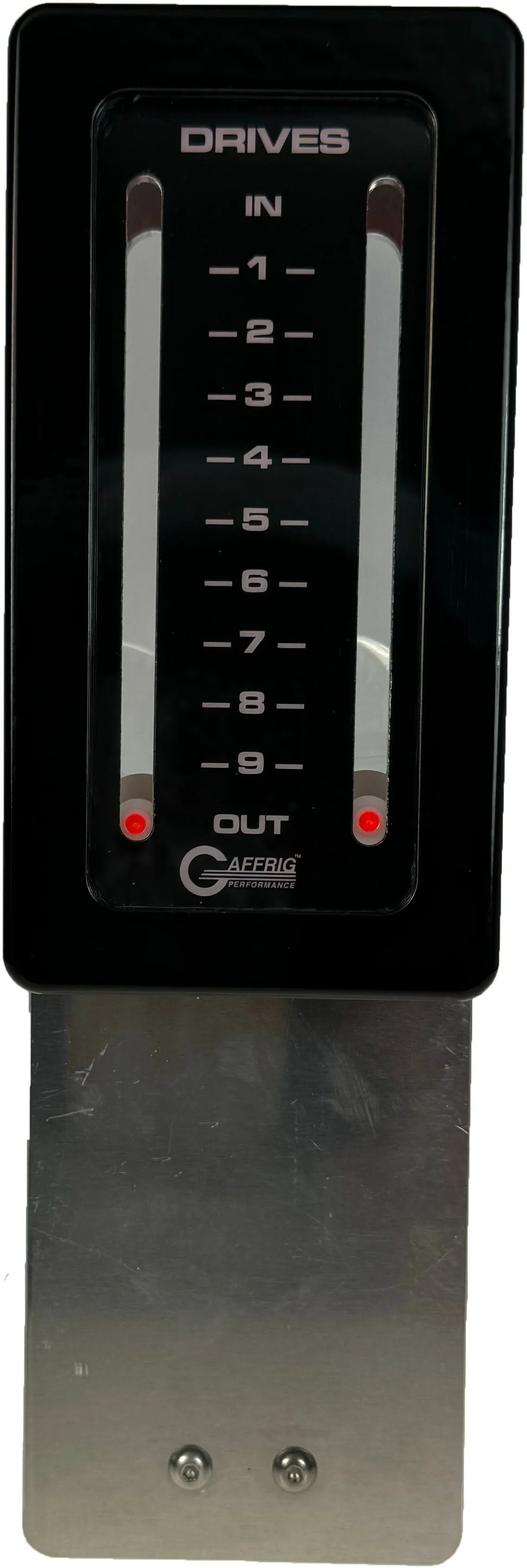 GAFFRIG PART #211 MECHANICAL INDICATOR, 2 DRIVES, MERCURY-CARD - BLACK DIAL
