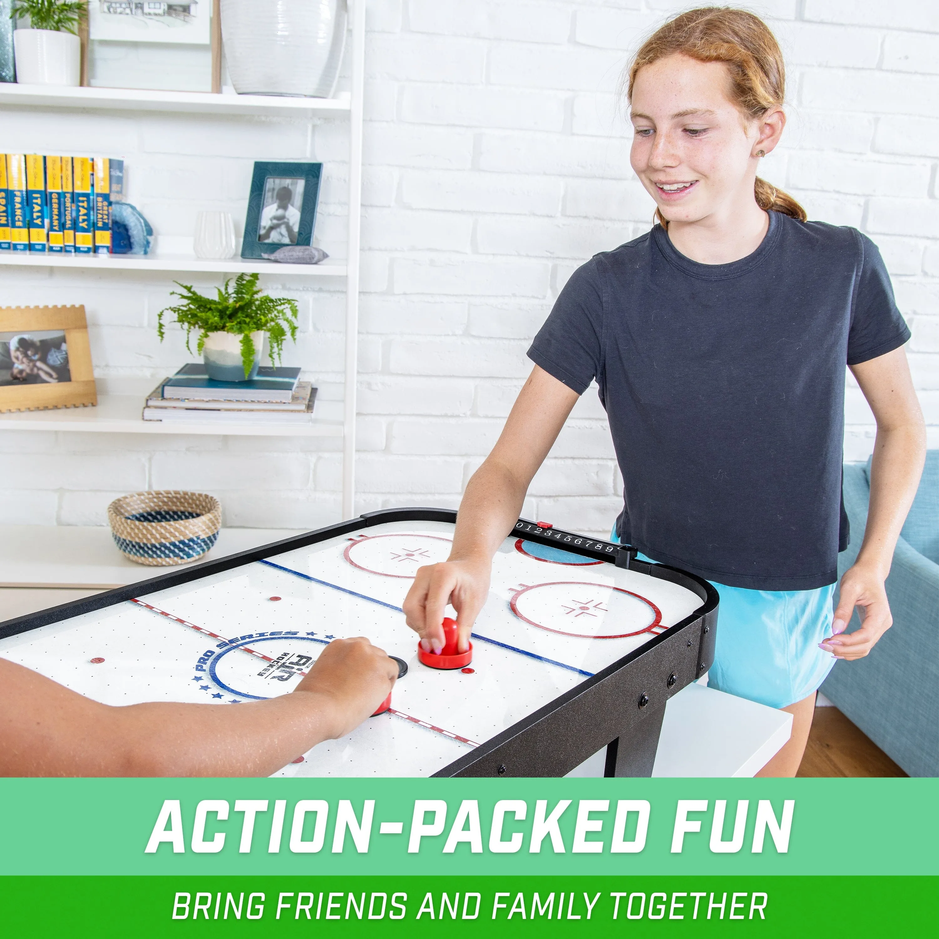 GoSports 40 Inch Table Top Air Hockey Game for Kids - Black